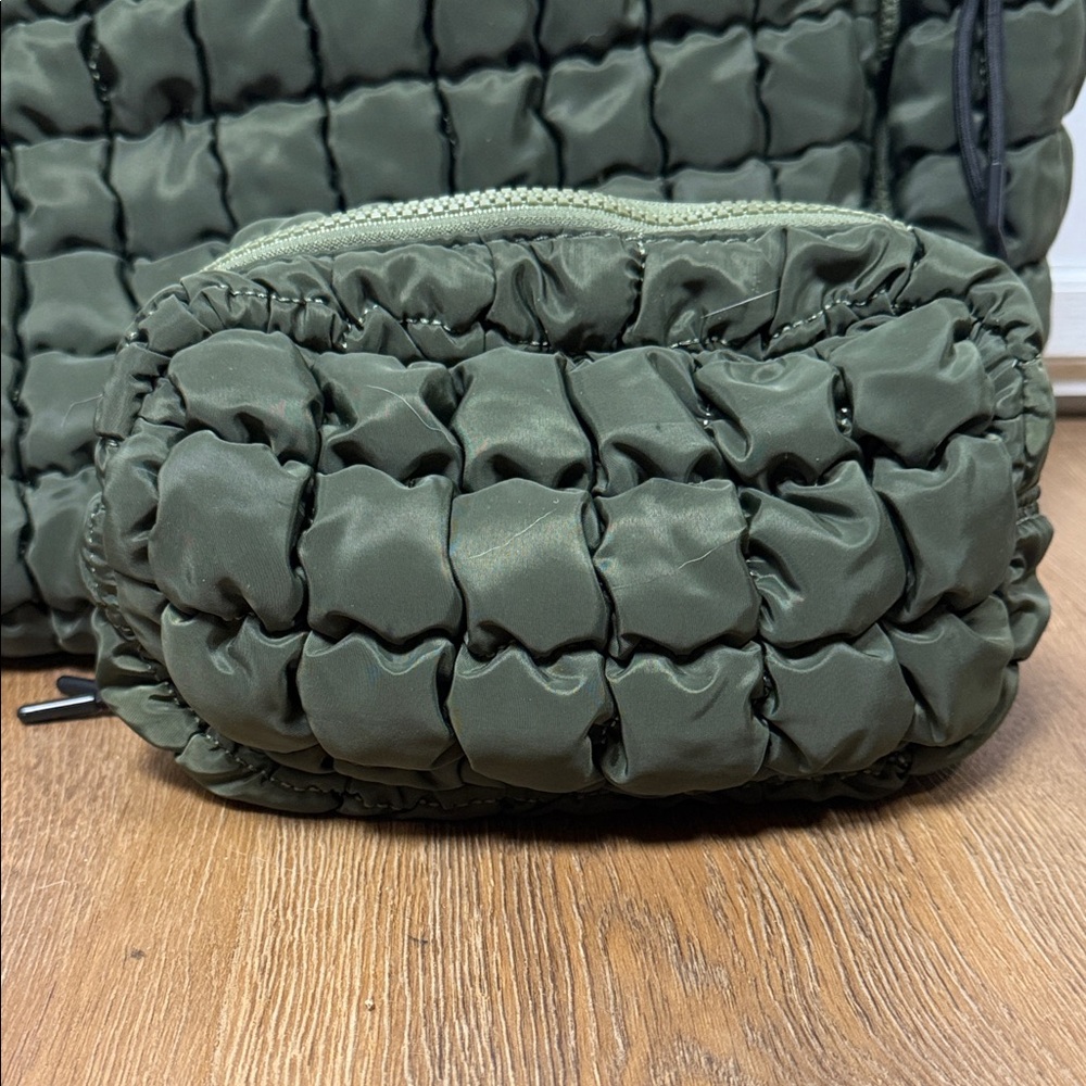 Uncharted Threads Olive Quilted Shoulder Bag - Picture 2 of 3